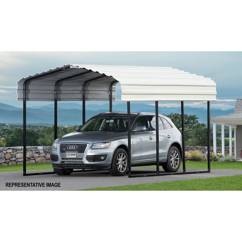 Eggshell 10' x 20' Steel Frame Carport Kit