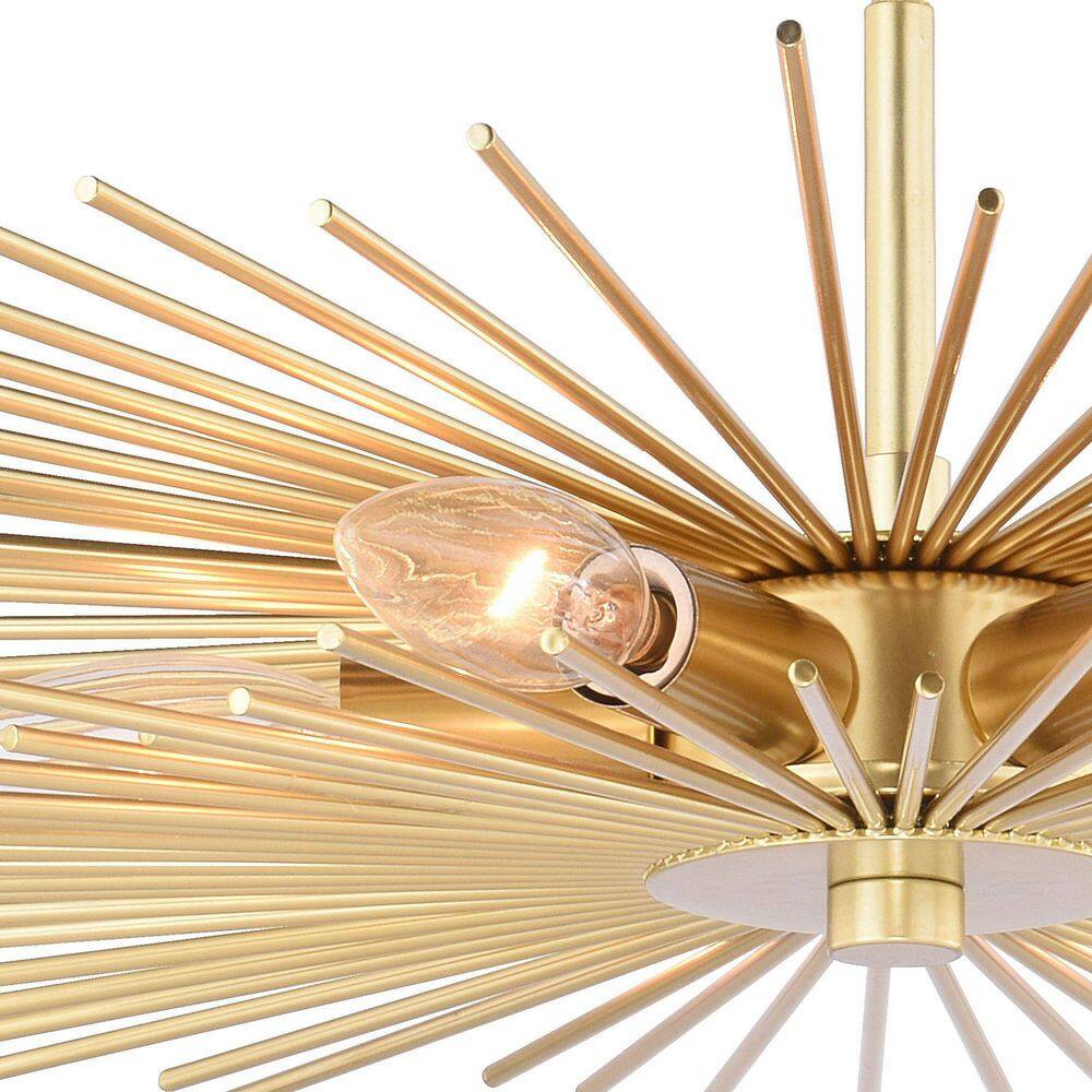 Nikko Glam Gold Sputnik-Style 24" LED-Compatible Semi-Flush Mount