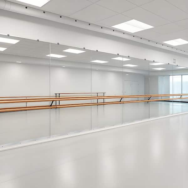 Silver 46 in. W x 72 in. H Rectangular Frameless Tempered HD Floor Mirror/Gym Mirror (Screws Included)