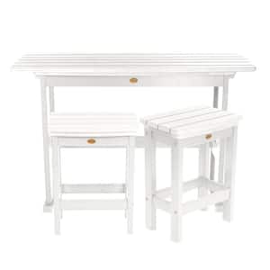 Lehigh White 3-Piece Plastic Rectangular Counter Height Outdoor Dining Set
