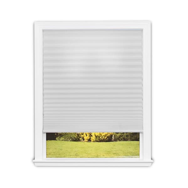 Redi Shade Easy Lift Cut-to-Size White Cordless Light Filtering Fabric Pleated Shade 30 in. W x 64 in. L