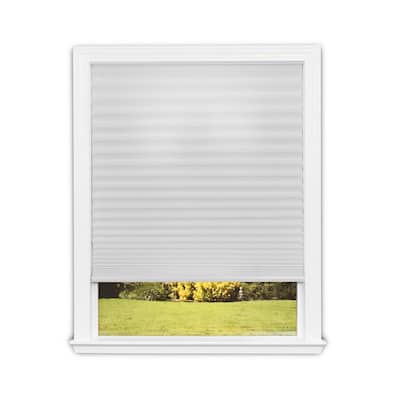 Easy Lift Cut-to-Size White Cordless Light Filtering Fabric Pleated Shade 48 in. W x 64 in. L