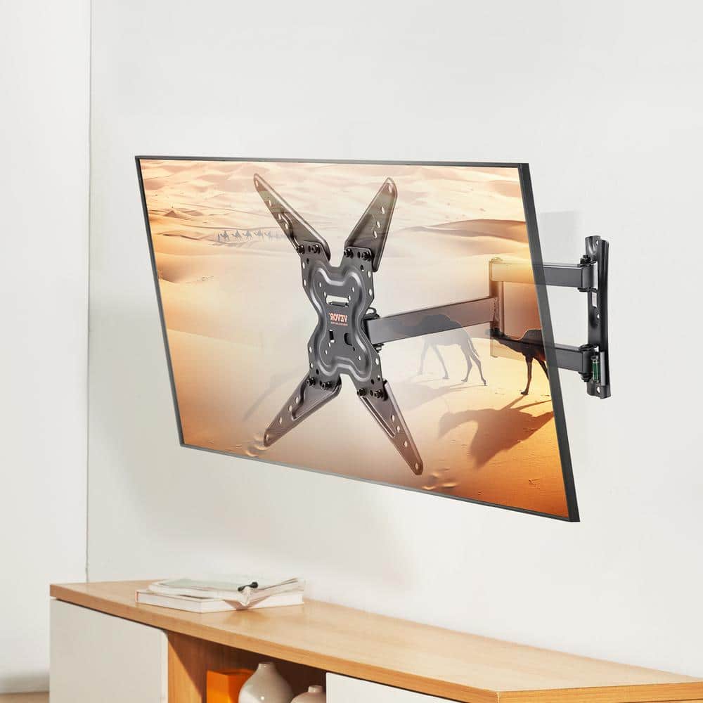 Black Carbon Steel Full Motion Wall TV Mount for 26-55 inch TVs