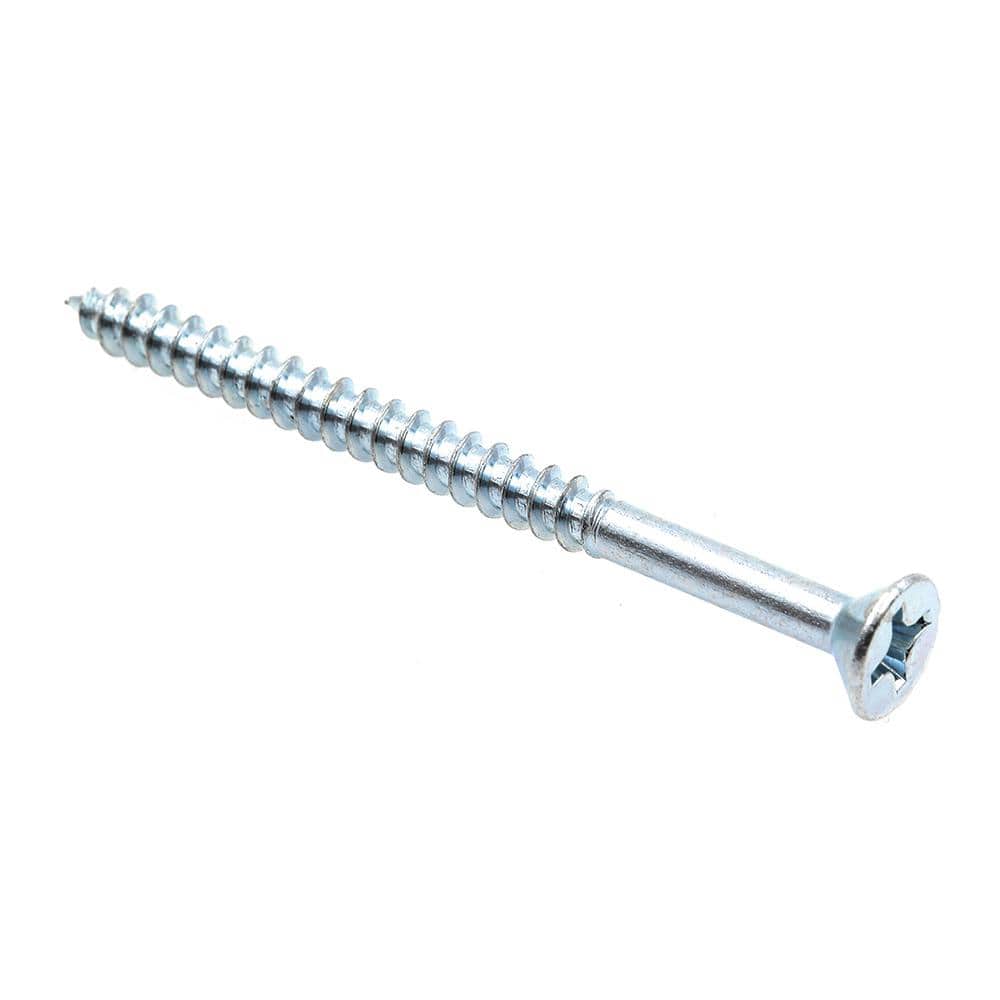 PrimeLine 12 x 3 in. Zinc Plated Steel Phillips Drive Flat Head Wood Screws (50Pack) 9036306
