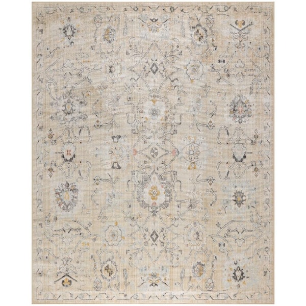 Nourison Oushak Home Cream 7 ft. x 10 ft. Floral Traditional Area Rug