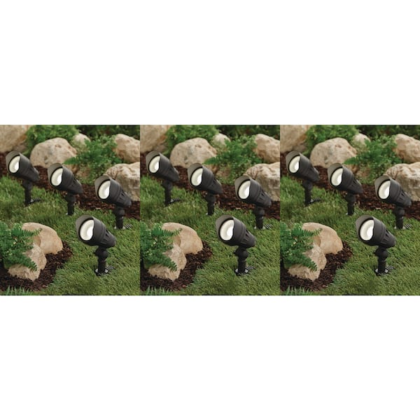 390 Lumen Millennium Black Hardwired Integrated LED Outdoor Landscape Flood Lights with Adjustable Light Color (12-Pack)