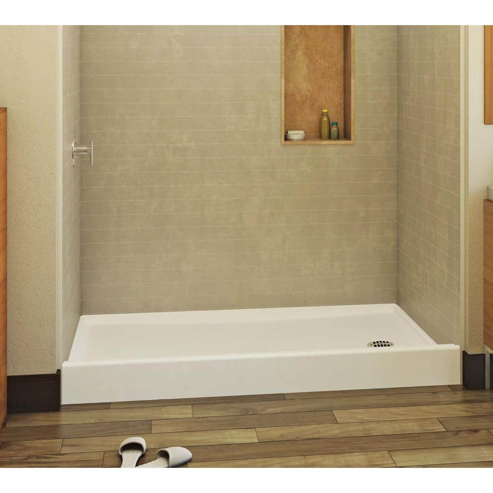 Aquatic A2 60 in. x 30 in. Single Threshold Right Drain Shower Pan in