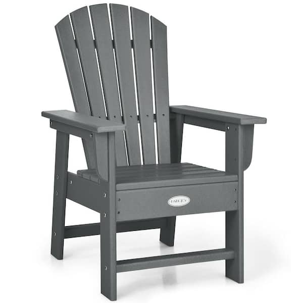 ANGELES HOME Classic Gray All-Weather Ergonomical HDPE Kids Adirondack Chair