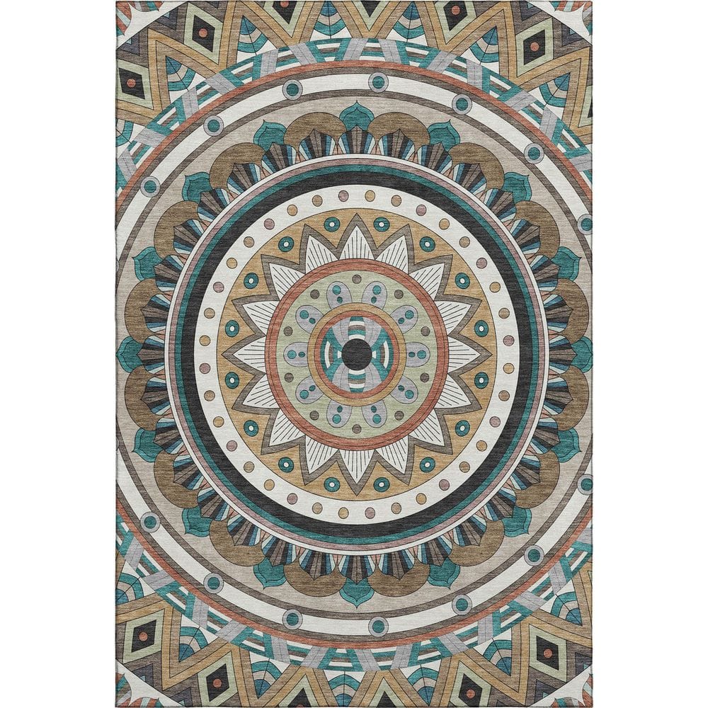 Mayfield Premium Machine Washable Abstract AMF2277 Taupe 8 ft. x 10 ft. Area Rug price history on PriceWatchPro