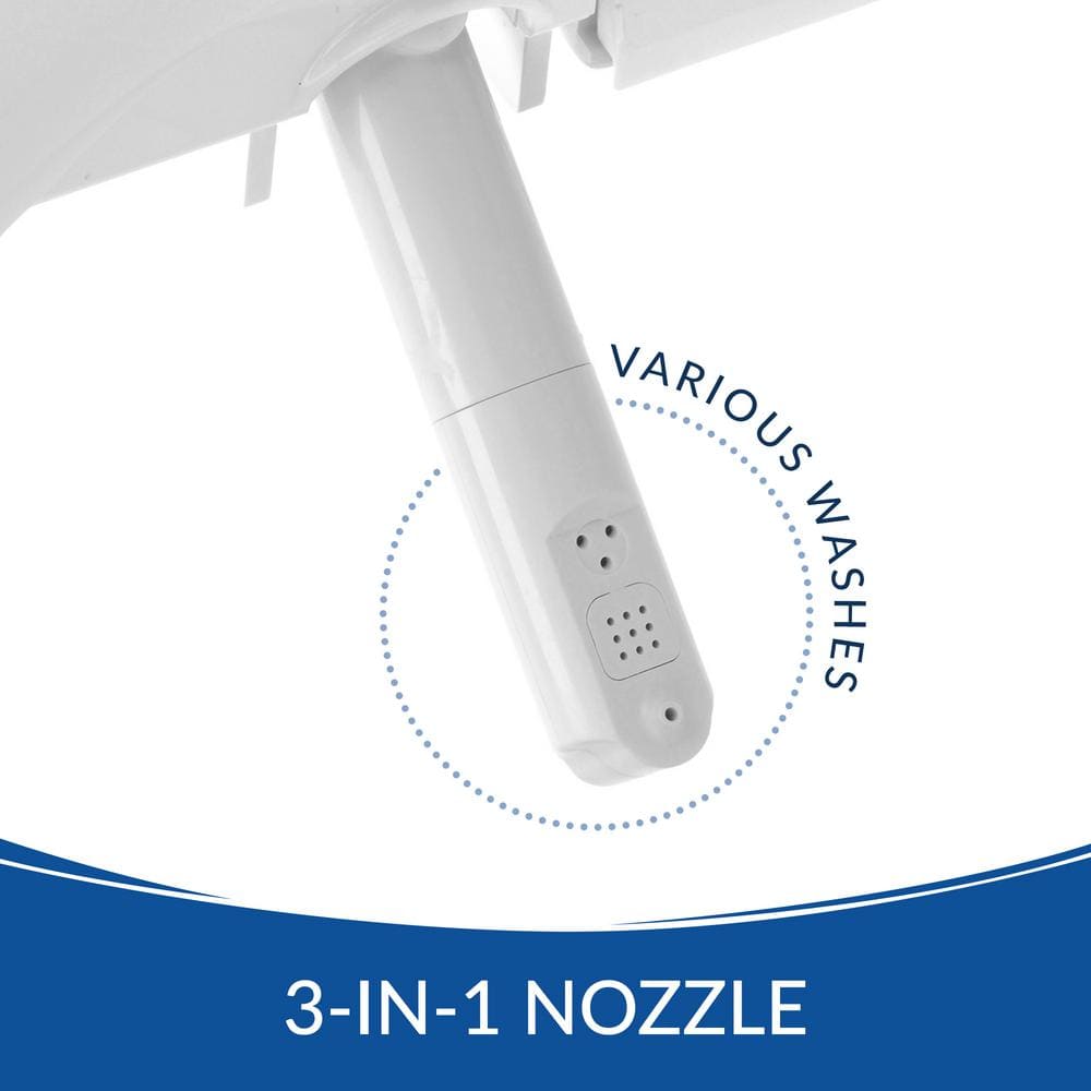 White Heated Round Electric Bidet Toilet Seat with Remote