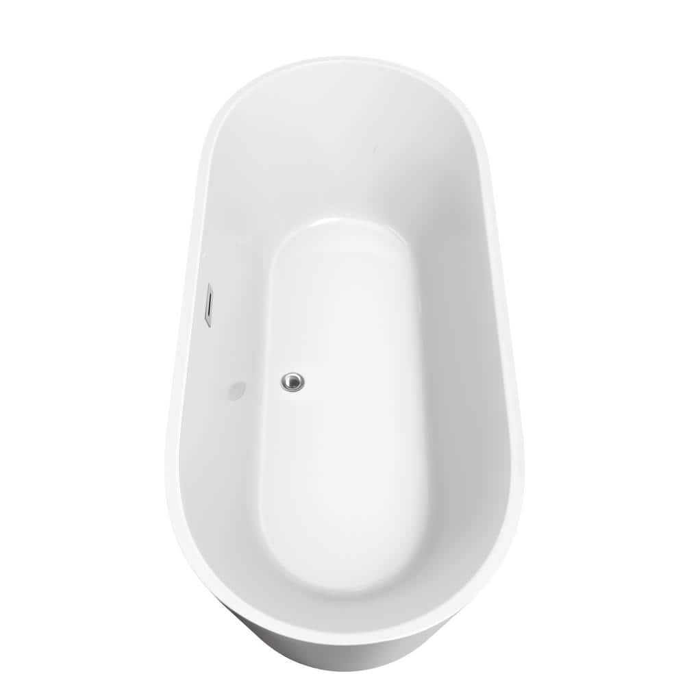 Carissa 71'' White Acrylic Freestanding Soaking Bathtub