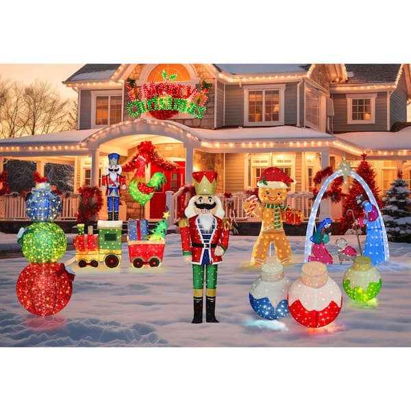 4.5FT Inflatable Gingerbread Man Christmas Decoration With LED Lights - Outdoor/Indoor Holiday Yard Decor