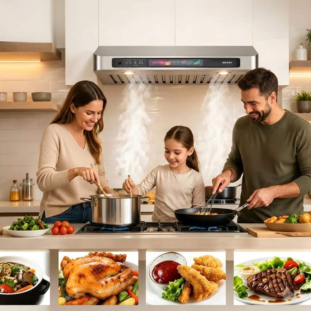 36 in. Under Cabinet Range Hood with Voice/Gesture/Touch Control, 900 CFM Kitchen Vent Hood in Stainless Steel price history on PriceWatchPro