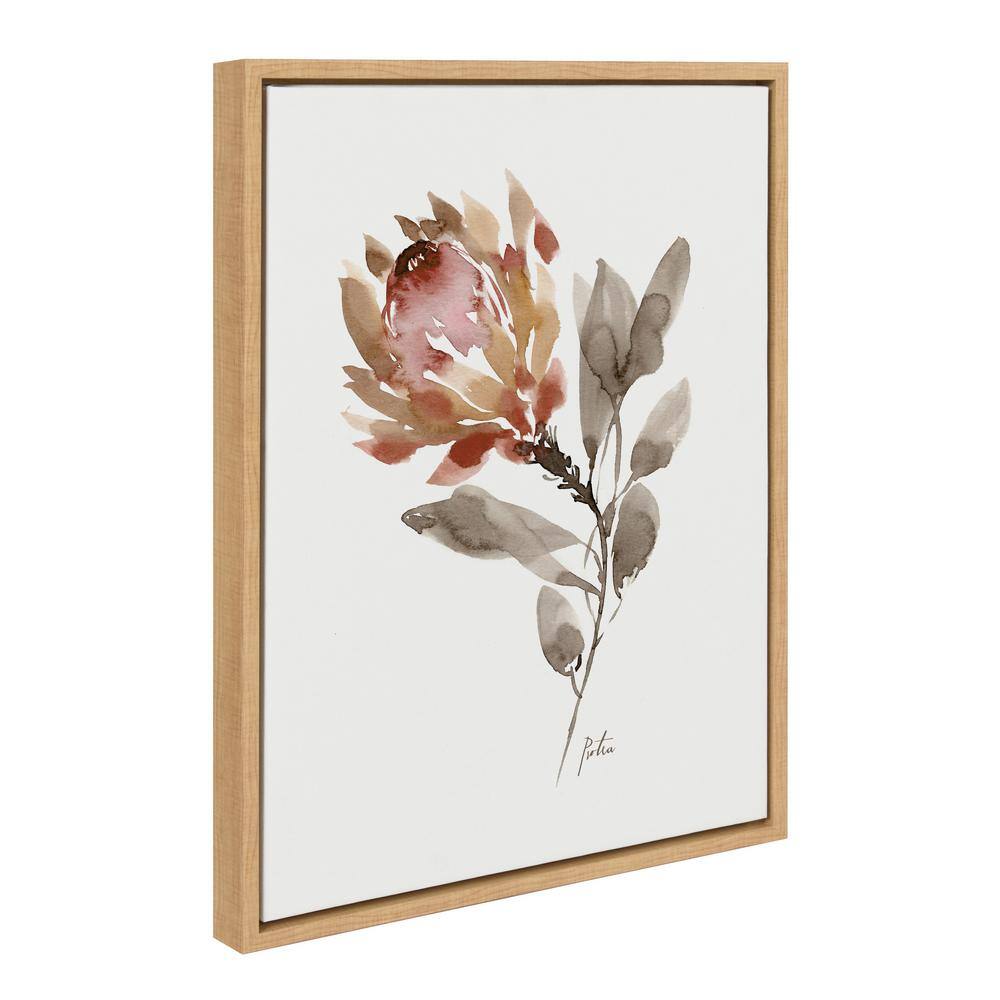 Wild King Protea Red and Orange Framed Canvas Art