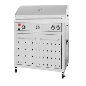 Premium 4-Burner Propane Gas Grill in Stainless Steel