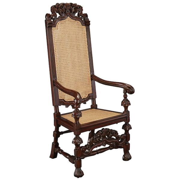 Design Toscano William and Mary Brown Mahogany Arm Chair