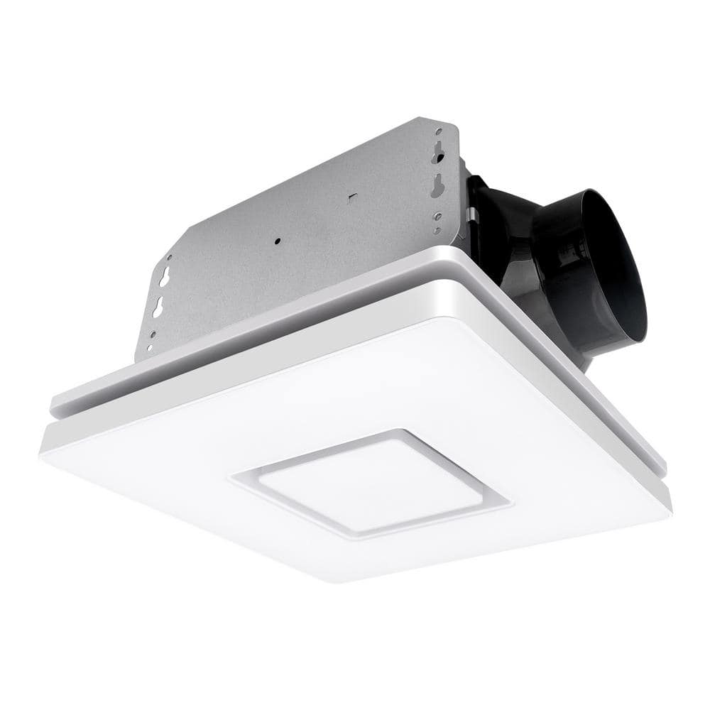 Akicon 1390N2 Series Decorative White Fan Speed 90 CFM Ceiling Bathroom  Exhaust Fan with 18-Watt Dimmable 3CCT LED Light Square AK1390N2-W - The  Home 