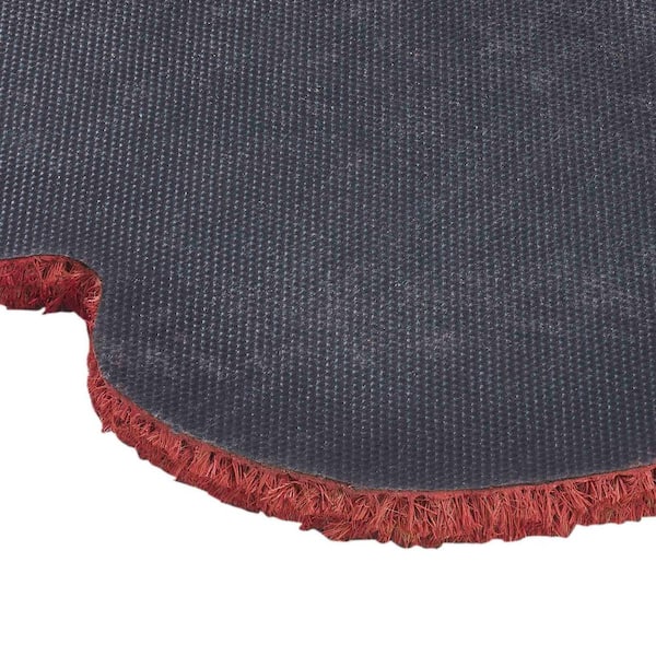 Pink Flower Shape Border Indoor/Outdoor 18 in. x 30 in. Coir Door Mat