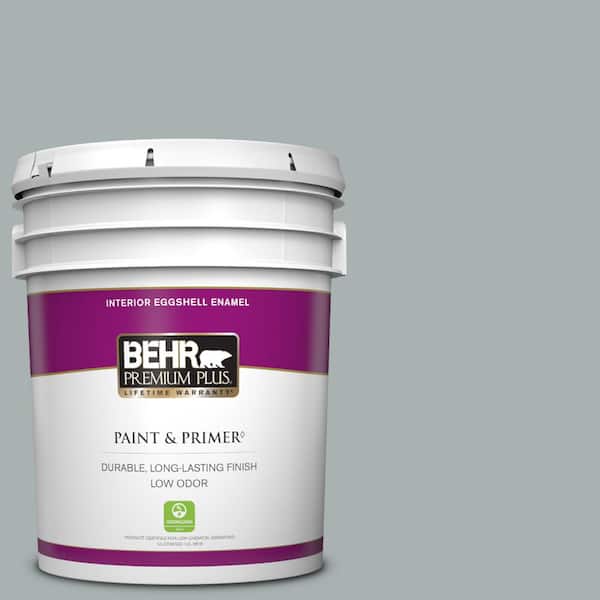 BEHR PREMIUM PLUS 5 gal. #730F-4 Flint Smoke Eggshell Enamel Low Odor Interior Paint & Primer