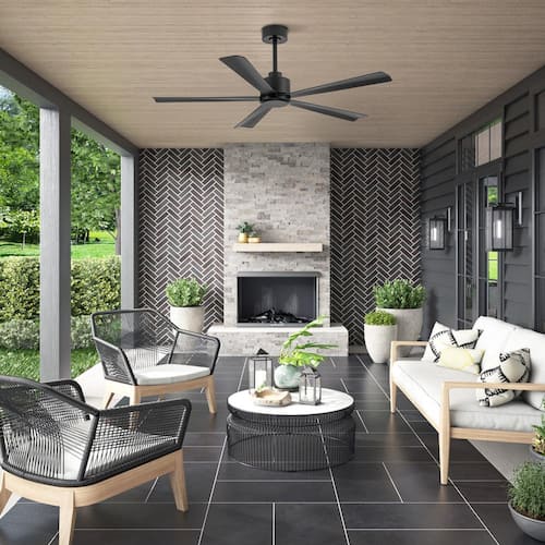 Melony 52 in. 6-Speed Indoor Black Ceiling Fans with Remote Control Breezary Ceiling Fans Without Lights