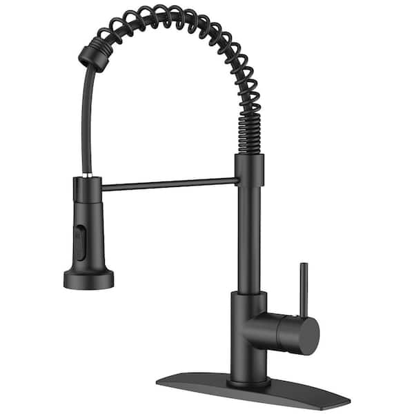 Single Handlem Deck Mount Standard Kitchen Faucet Kitchen Sink Faucet 1 Hole or 3 Hole in Matte Black