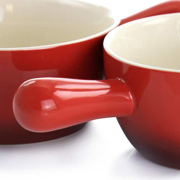 Crock-Pot 22oz Artisan Stoneware Soup Bowl w/Handle, 2-Pack, Red Gradient