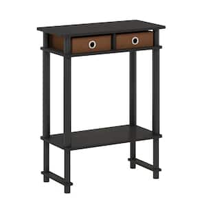 Turn-N-Tube 23.54 in. Espresso/Brown Tall-Wide Hallway Console Table with Bin