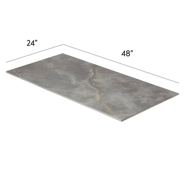 Corso Italia Impero Tuscan Gray Silk 24 in. x 48 in. Marble Look
