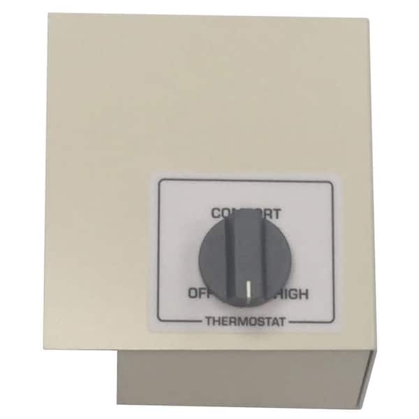 King Electric Single Pole Left Mount Thermostat Kit, White
