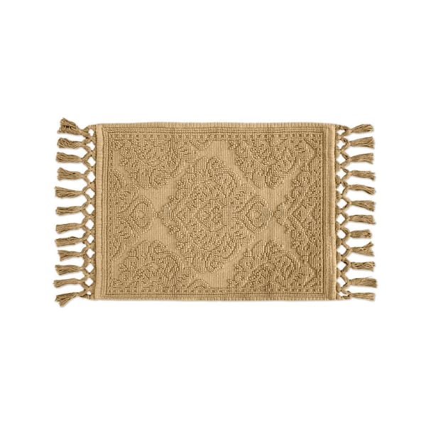 Ricardo Cotton Fringe 27 in. x 52 in. Bath Rug in Linen