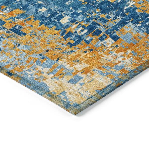 Chantille Machine Washable Indoor/Outdoor Abstract ACN2254 Navy 1 ft. 8 in. x 2 ft. 6 in. Accent Rug