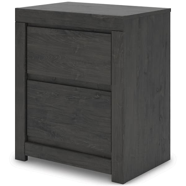 Parlayon Gray 2 Drawer 23 in. W Nightstand