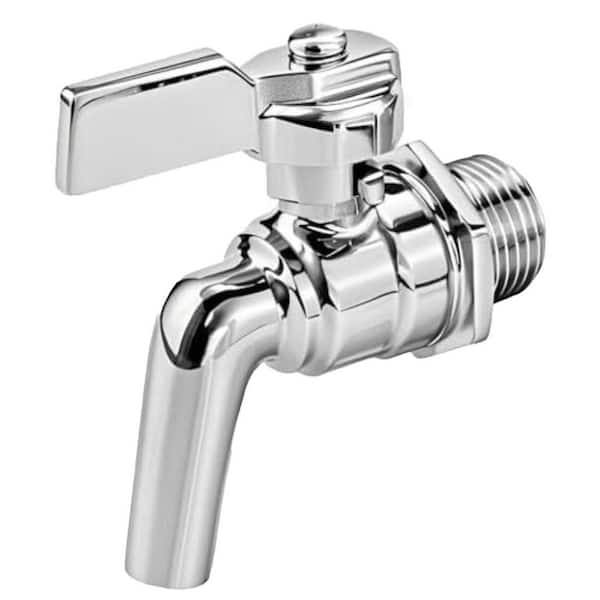 Single Beverage Faucet with Adjustable Flow Control and Spiral Design in Stainless Steel Silver Finish
