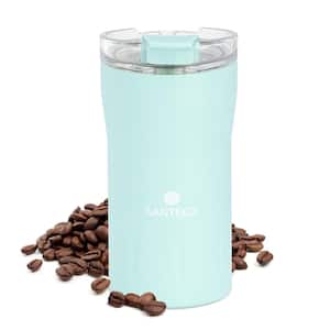 12 oz. Stainless Steel Insulated Coffee Mug with Flip Lid in Green, Double Wall Vacuum Mug