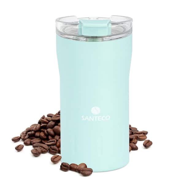 GQB 12 oz. Stainless Steel Insulated Coffee Mug with Flip Lid in Green, Double Wall Vacuum Mug