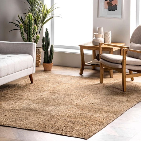 Christie Hand Braided Flatweave Jute Natural 8 ft. x 10 ft. Area Rug