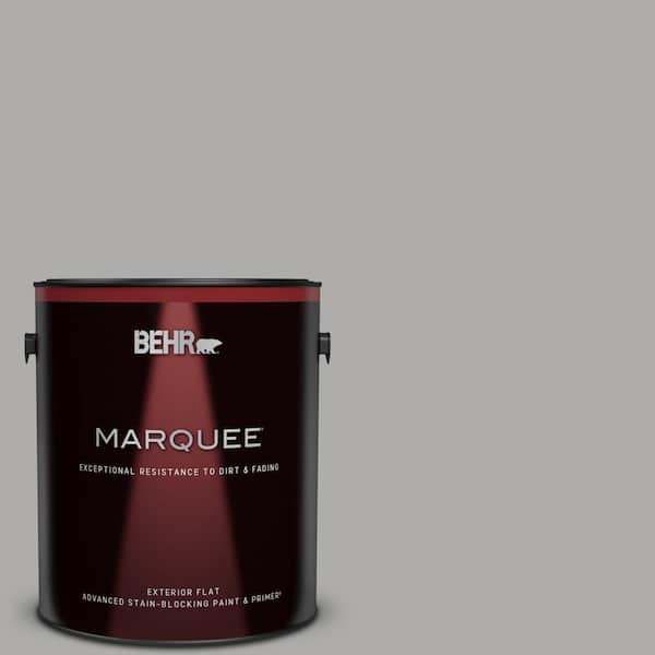 BEHR MARQUEE 1 gal. #N520-3 Flannel Gray Flat Exterior Paint & Primer