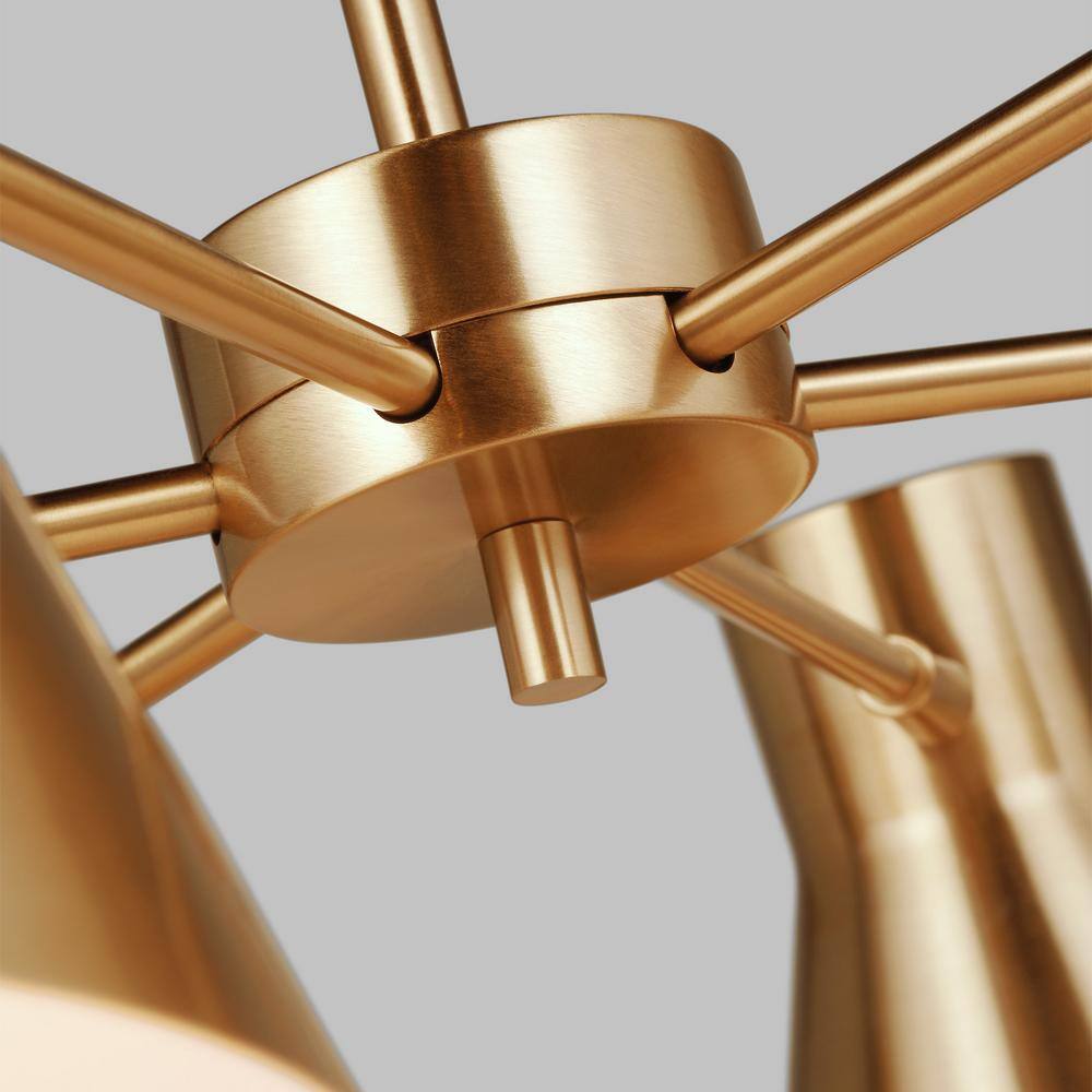 Chet 6-Light Satin Brass Steel Chandelier