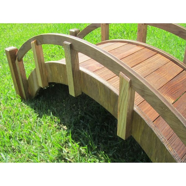 25 in. Miniature Japanese Wood Garden Bridge - Treated