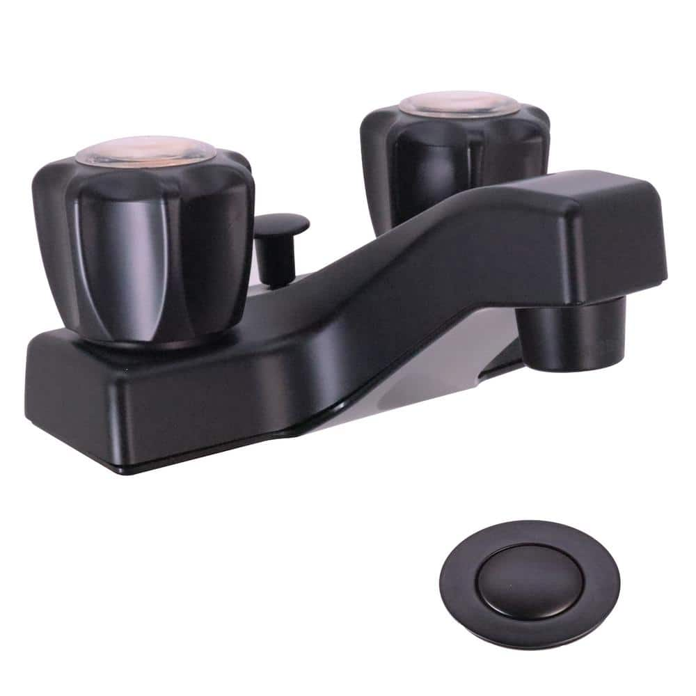 Westbrass 3 in. Lavatory Faucet with Pop-Up Drain Plug Non-Metallic in Matte Black