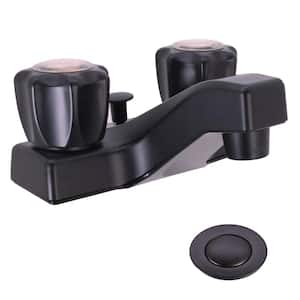 3 in. Lavatory Faucet with Pop-Up Drain Plug Non-Metallic in Matte Black