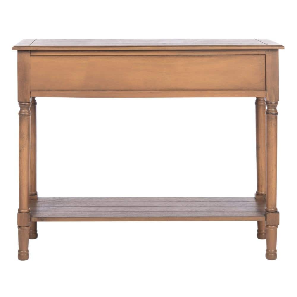 Primrose Warm Brown Wood & Metal Console Table with Storage