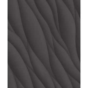 Anthracite 3D Ocean Waves Print Non-Woven Paper Paste the Wall Textured Wallpaper 57 sq. ft.