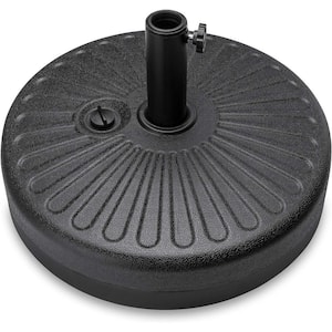 70.7 lbs. Fillable Capacity HDPE Plastic Market Patio Umbrella Base in Black