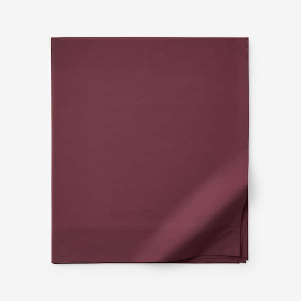 The Company Store Company Cotton Plum Cotton Percale  King/Cal King Flat Sheet