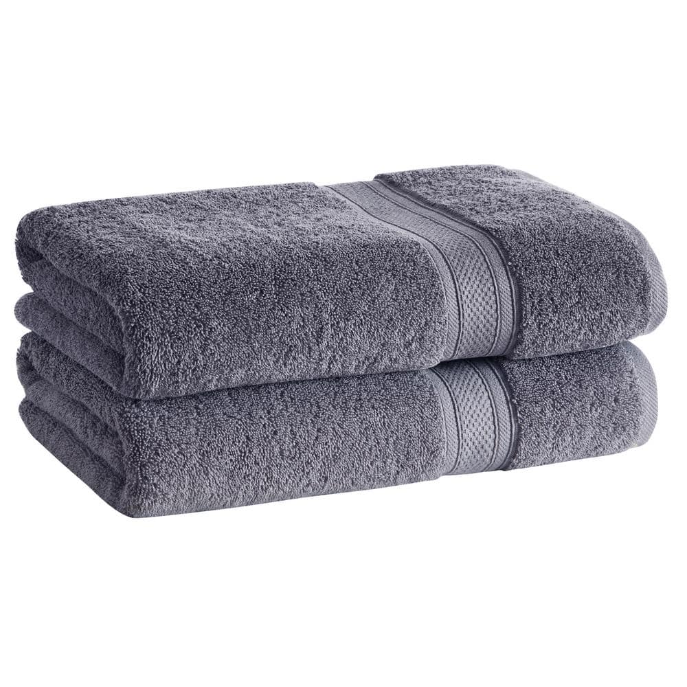 CANNON 100% Cotton Low Twist Bath Towels (30 in. L x 54 in. W), 550 GSM,  Highly Absorbent, Super Soft,Fluffy (2 Pack, Ash Gray) MSI017892 - The Home  Depot