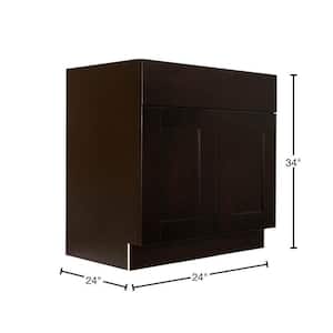 Anchester Assembled 24 in. x 34.5 in. x 24 in. Base Cabinet with 2 Doors and 1 Drawer in Dark Espresso