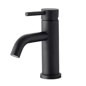 ABA Single Hole Single-Handle Bathroom Faucet Deckplate Included in Matte black