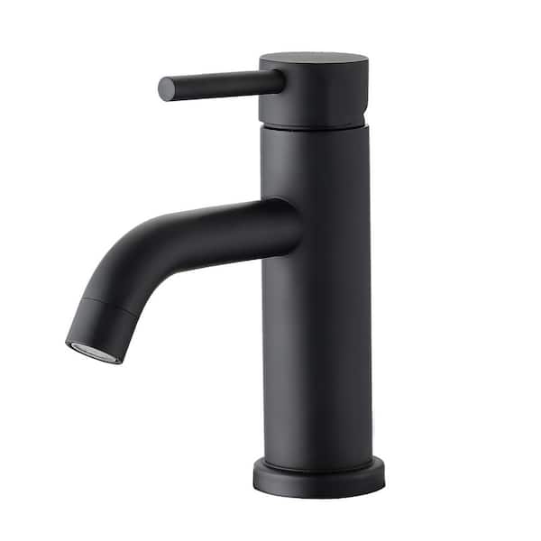 Aurora Decor ABA Single Hole Single-Handle Bathroom Faucet Deckplate Included in Matte black