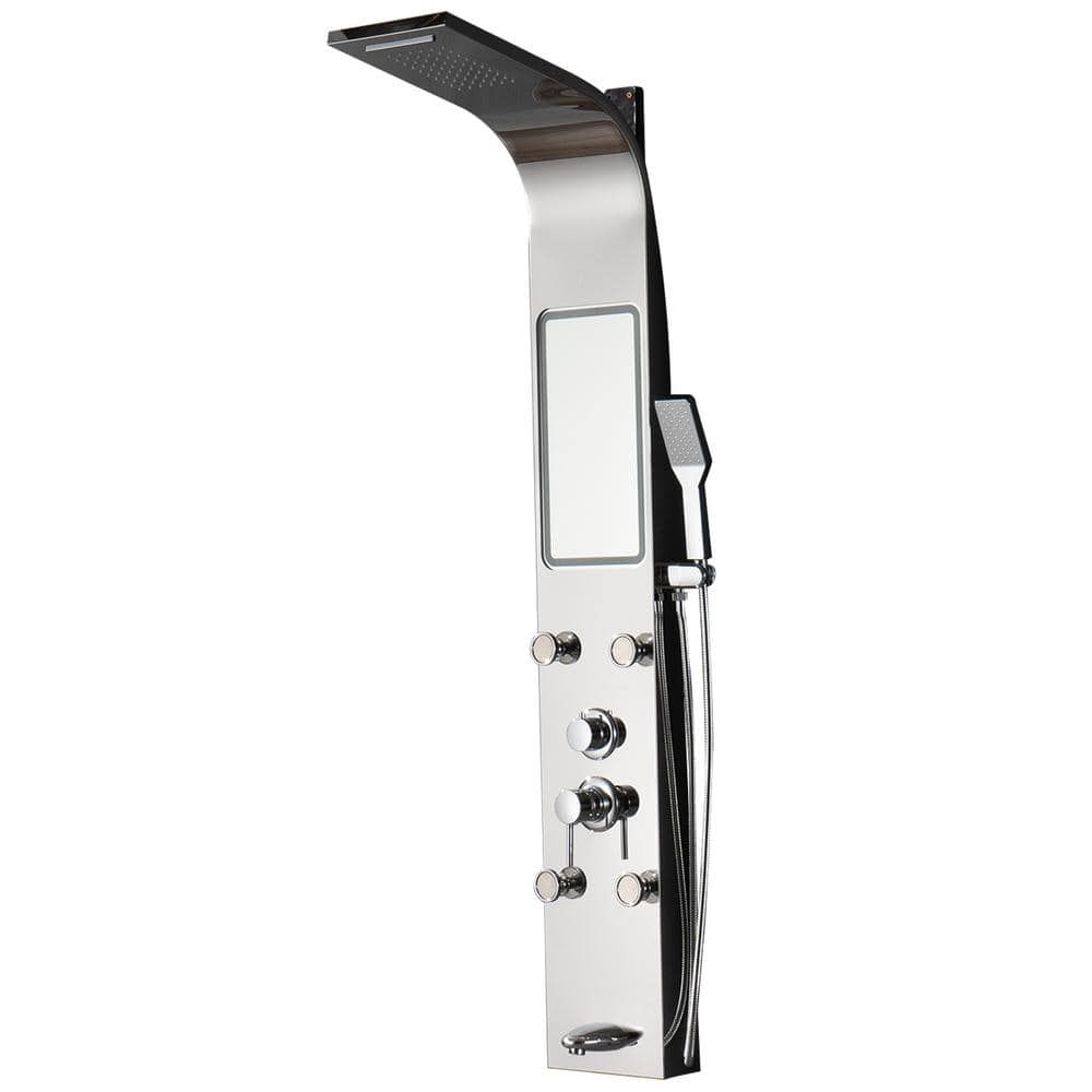 5-in-1, 4-Jet Shower Tower with Rainfall and Waterfall Head, 4-Body Jets, Tub Spout in Polished Chrome price history on PriceWatchPro